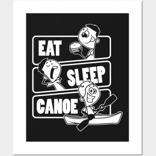 Eat Sleep Canoe Repeat - Outrigger Canoe Kayaking print Posters and Art